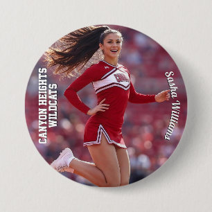 Team Spirit Foto-Button-Pin - Helle Schrift Button