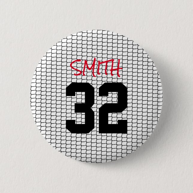 Team Spirit Individuelle Name Number Net Red Schwa Button (Vorderseite)