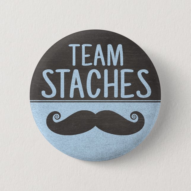 Team Staches Geschlecht decken Buttone auf Button (Vorderseite)