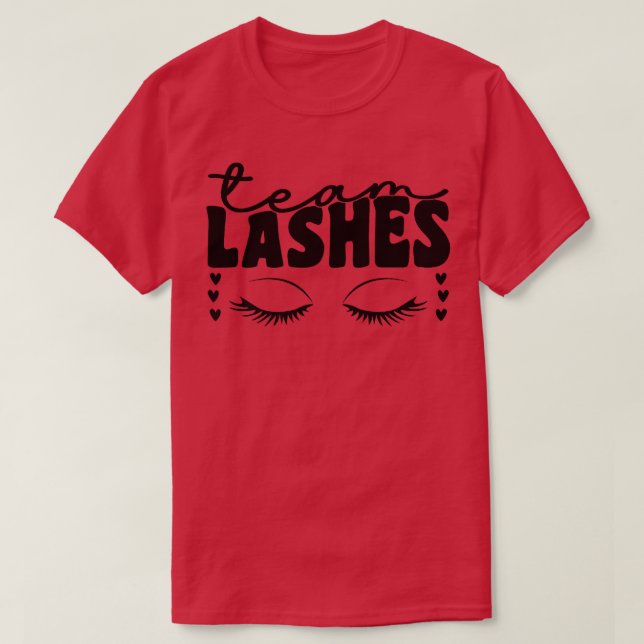 Team Staches Pink oder Blue Team Lashes T-Shirt (Design vorne)