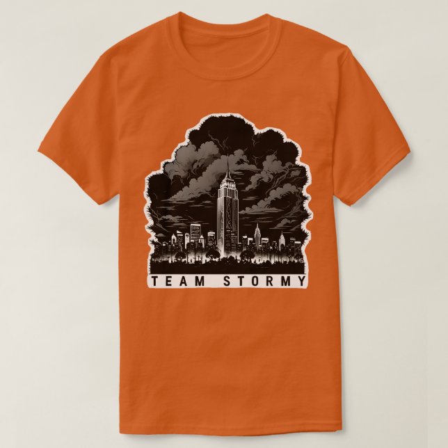 Team Stormy dunkle stürmische Wolken über NYC T-Shirt (Design vorne)