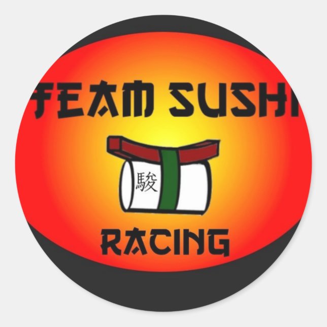 Team Sushi Racing Runder Aufkleber (Vorderseite)