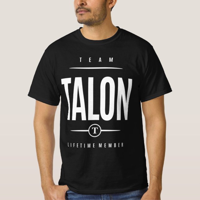 Team Talon Lifetime Member Personalisiert Name T-Shirt (Vorderseite)