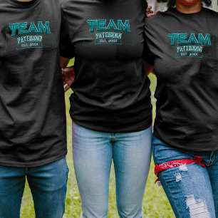 Team Teal Family Crew Benutzerdefinierter Name Spo T-Shirt