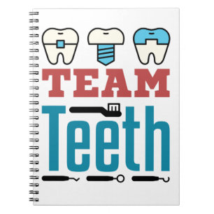 Team Teeth Dental Squad Mitarbeiter Zahnarzthygien Notizblock