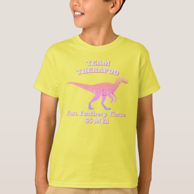 Team Theropod - Schnell. Feathery. Fierce T-Shirt (Vorderseite)