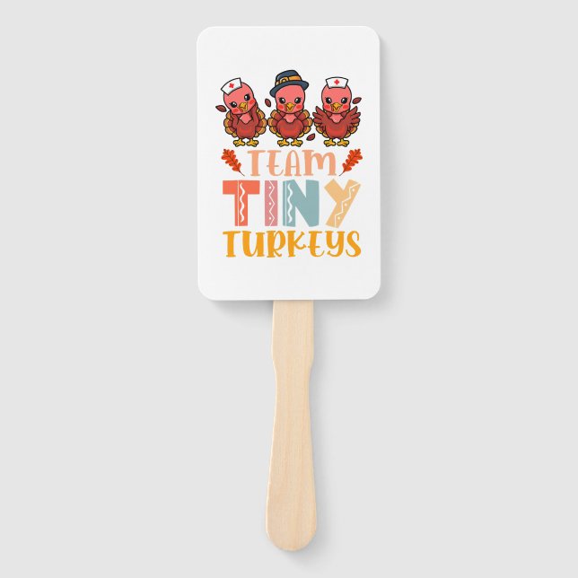 Team Tiny Turkeys Nurse Turkey Erntedank Fall N Fächer (Vorderseite)