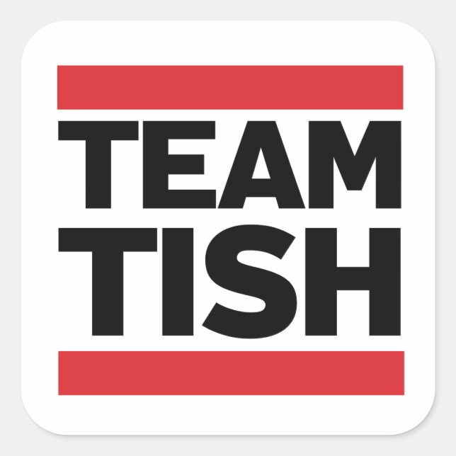 Team Tish Quadratischer Aufkleber (Vorderseite)