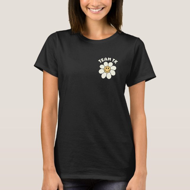 Team TK Lehrerin Daisy Smile Face Bow Design Back  T-Shirt (Vorderseite)