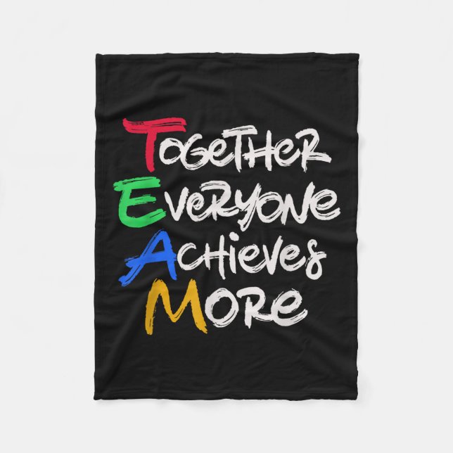 Team Together Everyone Achieves More Teamwork Moti Fleecedecke (Vorderseite)