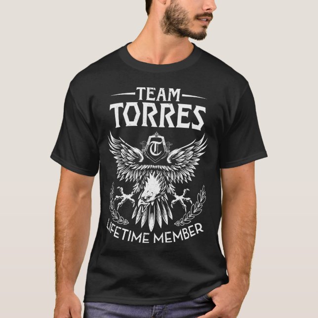 Team TORRES Lebenslaufzeitmember Nachname T-Shirt (Vorderseite)