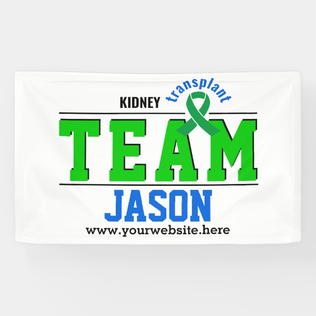 Team Transplantation Sport Green Ribbon individuel Banner (Horizontal)