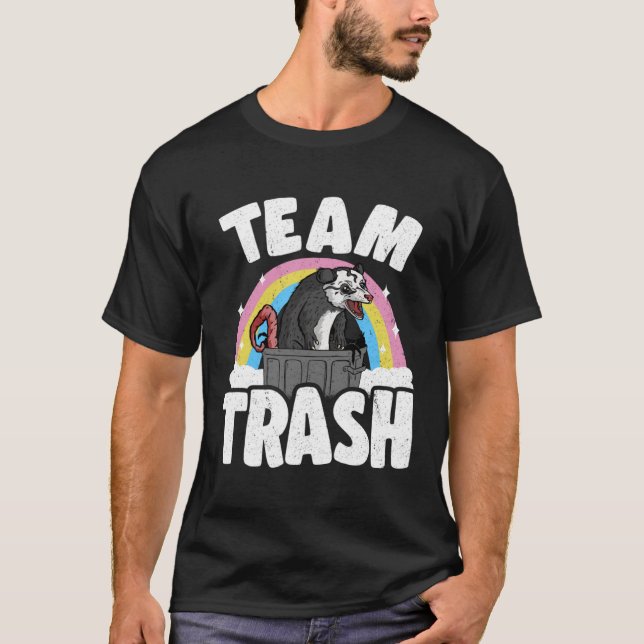 Team Trash Funny Opossum Rainbow Pullover H (Vorderseite)