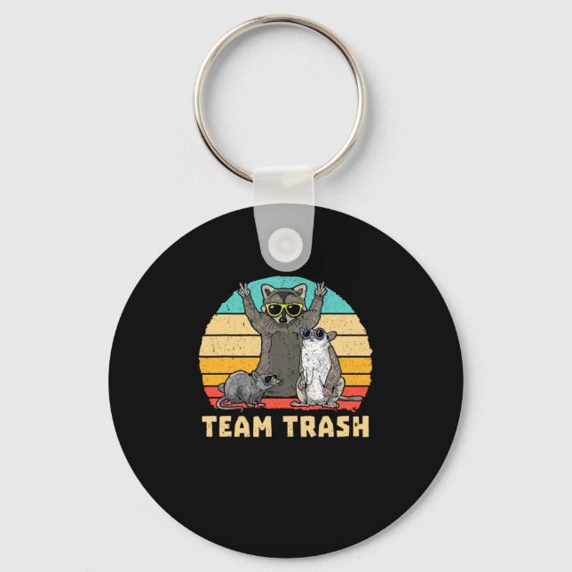 Team Trash Opossum Raccoon Rat, Gartenanlage für l Schlüsselanhänger (Vorderseite)