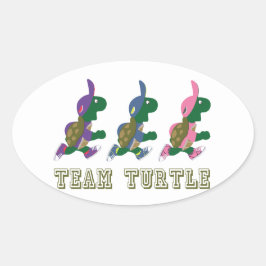 Team Turtle Ovaler Aufkleber