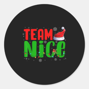 Team Unartig Nett Santa Hut Lustig Weihnachten Pas Runder Aufkleber