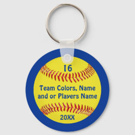 TEAM- UND PLAYERNAMEN, NUMMER-Softball-Schlüsselan Schlüsselanhänger
