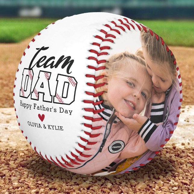 Team Vater Custom Foto Baseball (Team Dad all the way!)