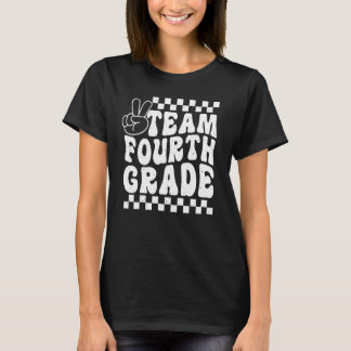Team Vierte Klasse Frieden Hand Groovy ersten Tag  T-Shirt