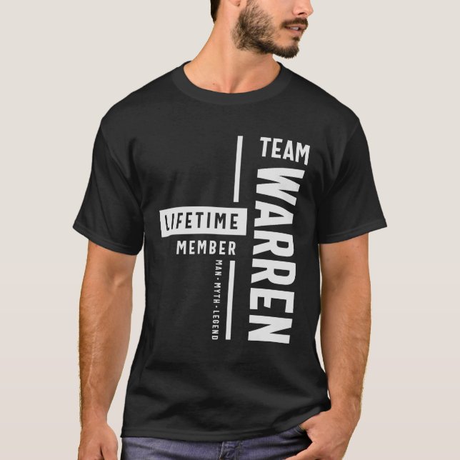 Team Warren Lifetime Mitglied Funny Name Warren T-Shirt (Vorderseite)