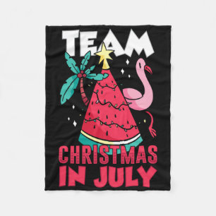 Team Weihnachten im Juli Sarcastic Sommer Santa Hu Fleecedecke