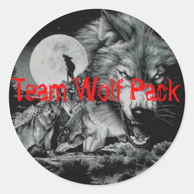 Team Wolf Pack Runder Aufkleber (Vorderseite)