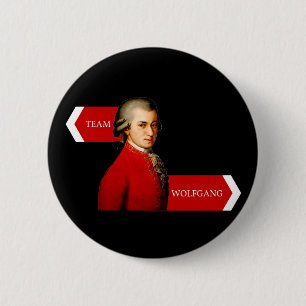 Team Wolfgang. Wolfgang Amadeus Mozart-Fan Button