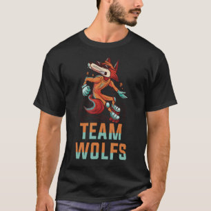 Team Wolfs 10 Animal Sports Niedlich Roller Skaten T-Shirt