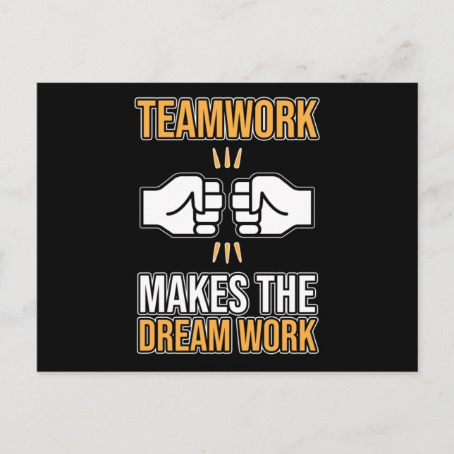 Team Work Makes Dream Work Employee Appreciation G Postkarte (Vorderseite)