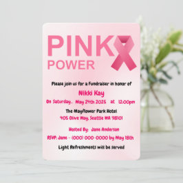 Team zur Unterstützung von Brustkrebs Pink Ribbon Einladung