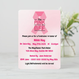 Team zur Unterstützung von Brustkrebs Pink Ribbon Einladung