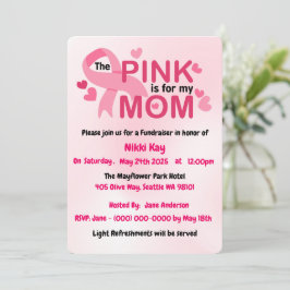 Team zur Unterstützung von Brustkrebs Pink Ribbon Einladung