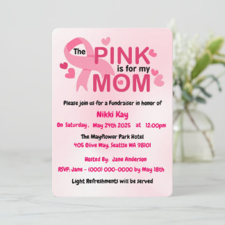 Team zur Unterstützung von Brustkrebs Pink Ribbon Einladung