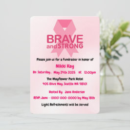 Team zur Unterstützung von Brustkrebs Pink Ribbon Einladung