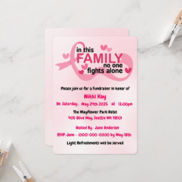 Team zur Unterstützung von Brustkrebs Pink Ribbon Einladung