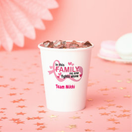 Team zur Unterstützung von Brustkrebs Pink Ribbon Pappbecher