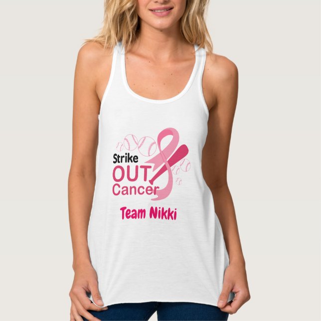 Team zur Unterstützung von Brustkrebs Pink Ribbon  Tank Top (Vorderseite)