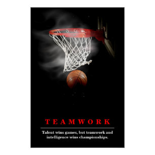 Teamarbeit Basketball Motivierend Inspirierend Poster