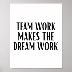 Teamarbeit lässt den Traum wahr werden Lustige Kol Poster