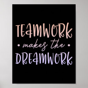 Teamarbeit Lässt Den Traum Wirklich Werden Mitarbe Poster