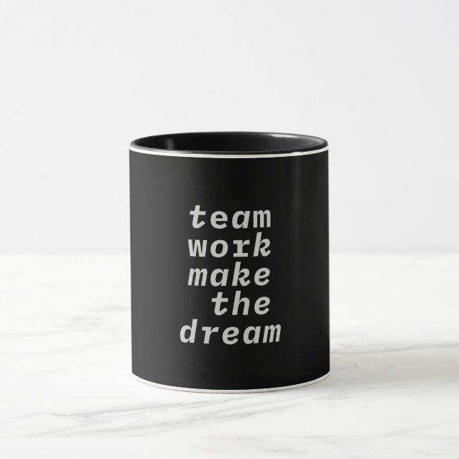 Teamarbeit macht die Traumsammlung Tasse (Zentrum)