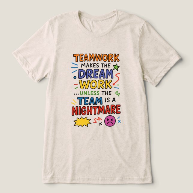Teamarbeit Tri-Blend Shirt (Design Vorderseite)