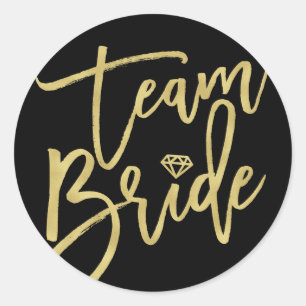 Teambride Diamond Stylish Brautparty Wedding Runder Aufkleber