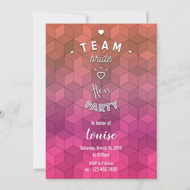 Teambride-Party Einladung (Vorderseite)