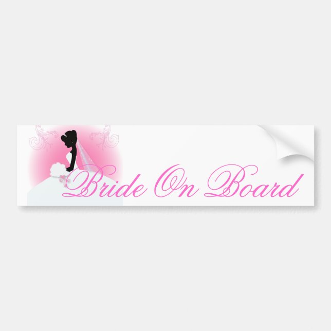 Teambriege Hochzeitgown Bride Bridal Silhouette Autoaufkleber (Vorne)