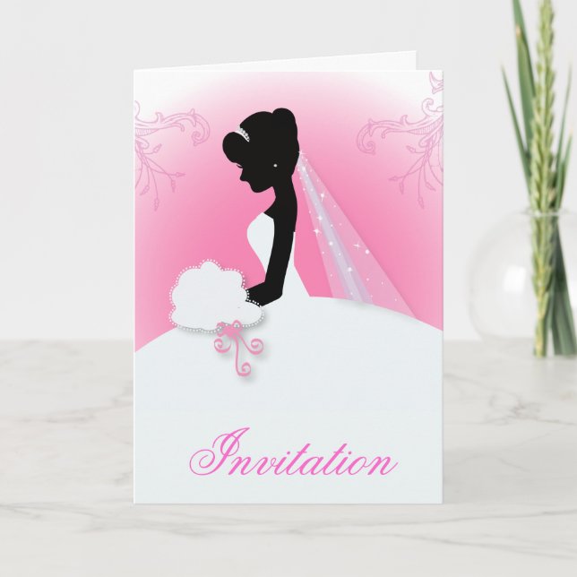Teambriege Hochzeitgown Bride Bridal Silhouette Einladung (Vorderseite)