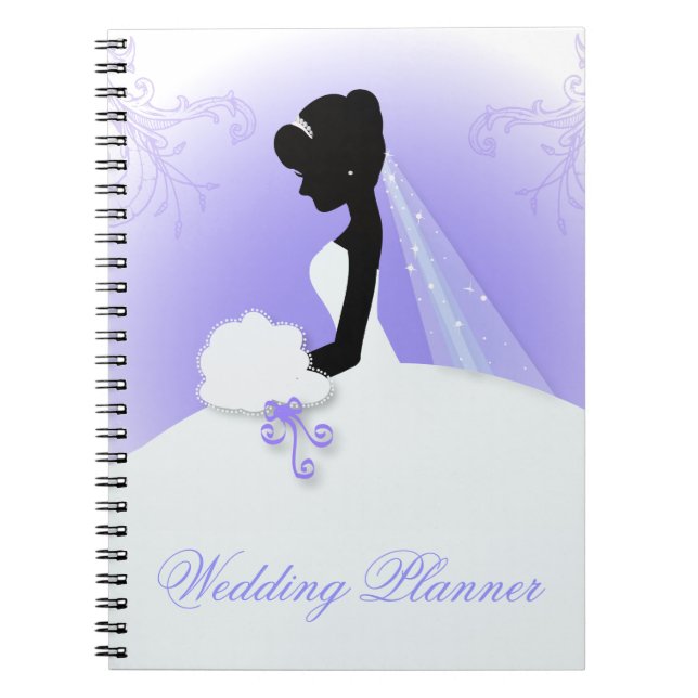 Teambriege Hochzeitgown Bride Bridal Silhouette Notizblock (Vorderseite)
