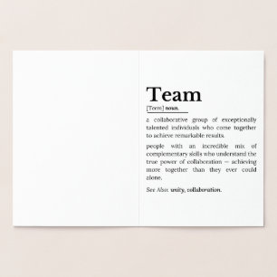 Teamdefinition – Die Macht der Zusammenarbeit Folienkarte