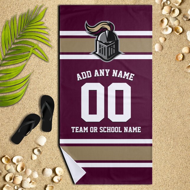 Teamfarben und Mascot Personalisiert Strandtuch (Von Creator hochgeladen)
