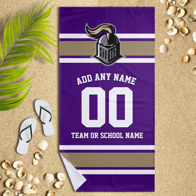 Teamfarben und Mascot Personalisiert Strandtuch (Von Creator hochgeladen)